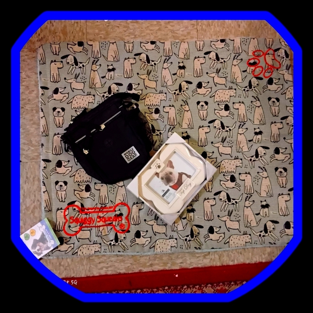 Puppy Starter Set w/Sleep & Play Blanket/Mobile Dog Gear Walking Bag/Photo Frame